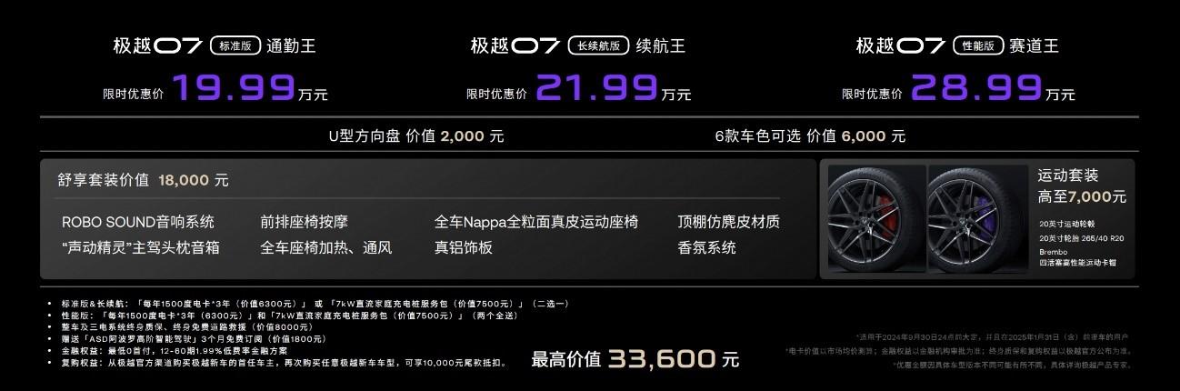 吉利百度寧德時代“三巨頭”齊站臺 極越07上市 限時優惠19.99萬起